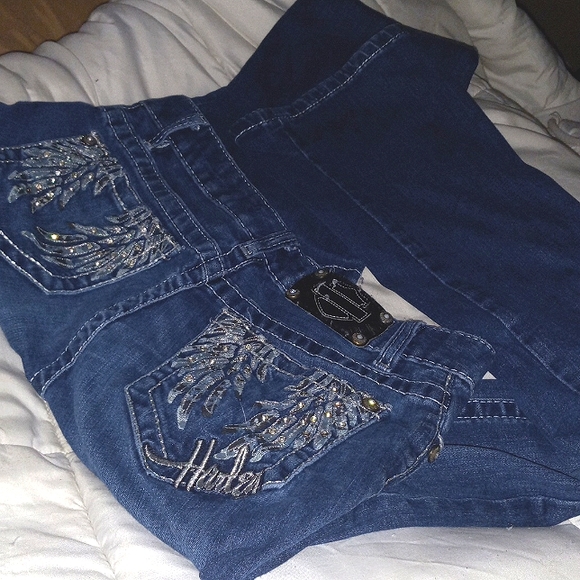 harley-davidson blue jeans size 4 (wings) women's brand new. - Picture 5 of 5